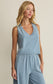 Sloane V-Neck Denim Tank - Ocean Air Indigo