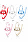 Adult snorkel mask and dry snorkel set available in Red, White, Blue, Pink, and Biscuit color options on a white background