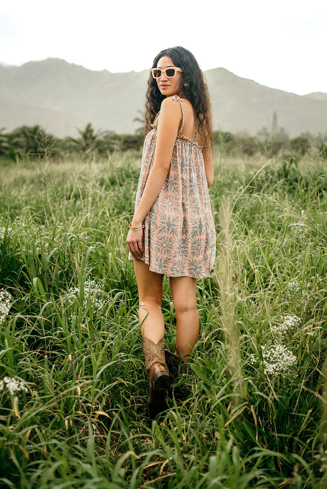 Pulelehua Short Dress - Sunset Sky