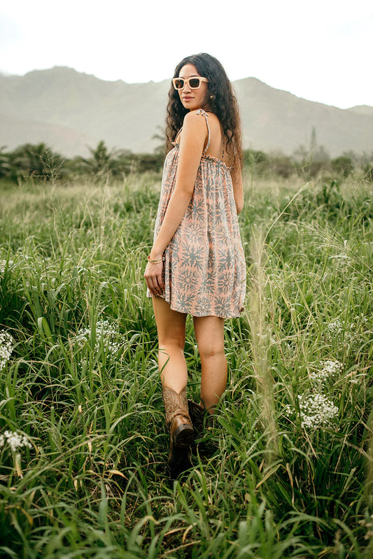 Pulelehua Short Dress - Sunset Sky