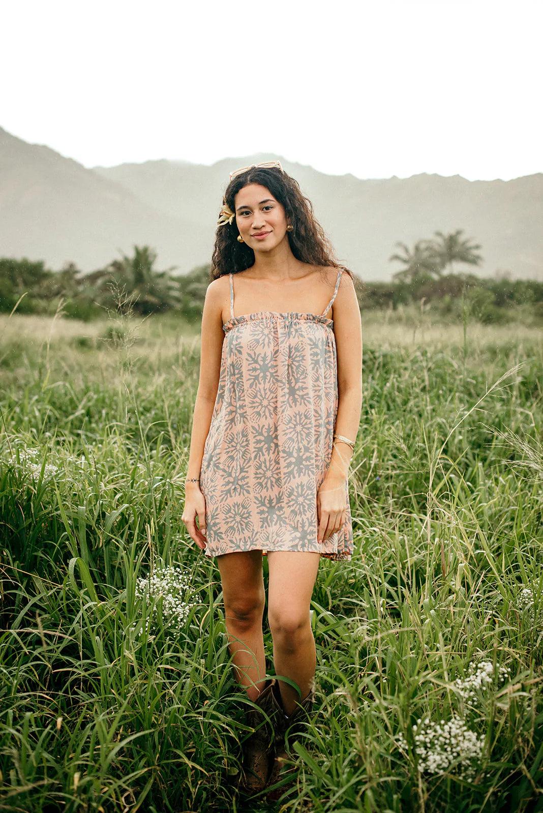 Pulelehua Short Dress - Sunset Sky