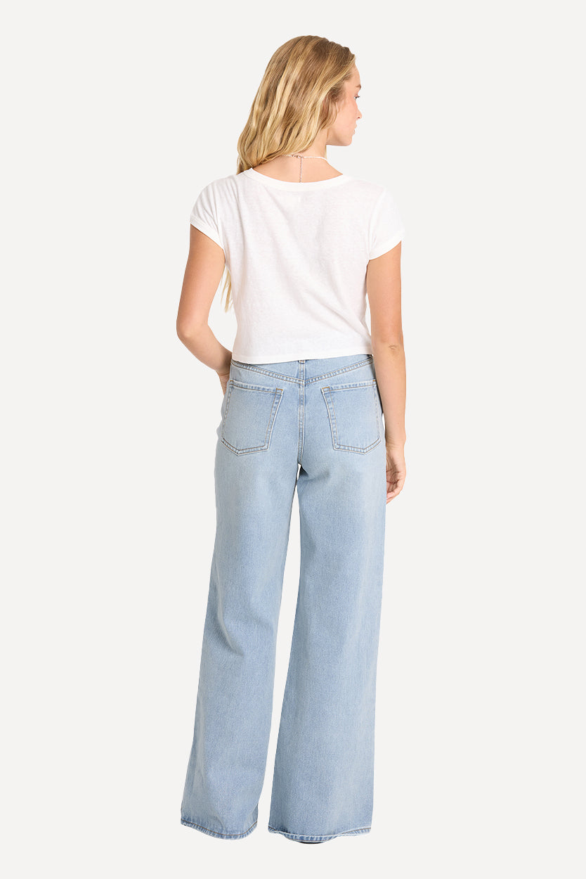 Free Fall High Waisted Flare Jeans - Light Wash