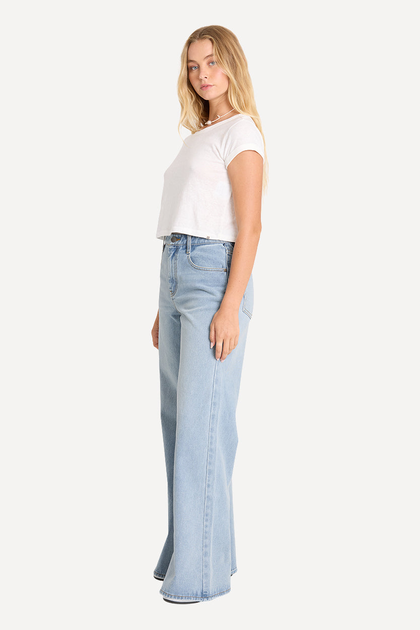 Free Fall High Waisted Flare Jeans - Light Wash