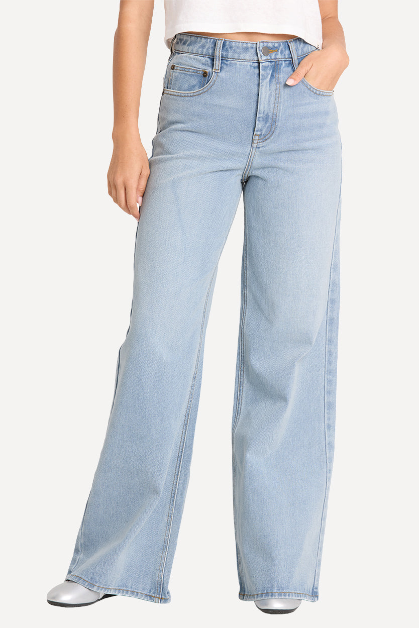 Free Fall High Waisted Flare Jeans - Light Wash