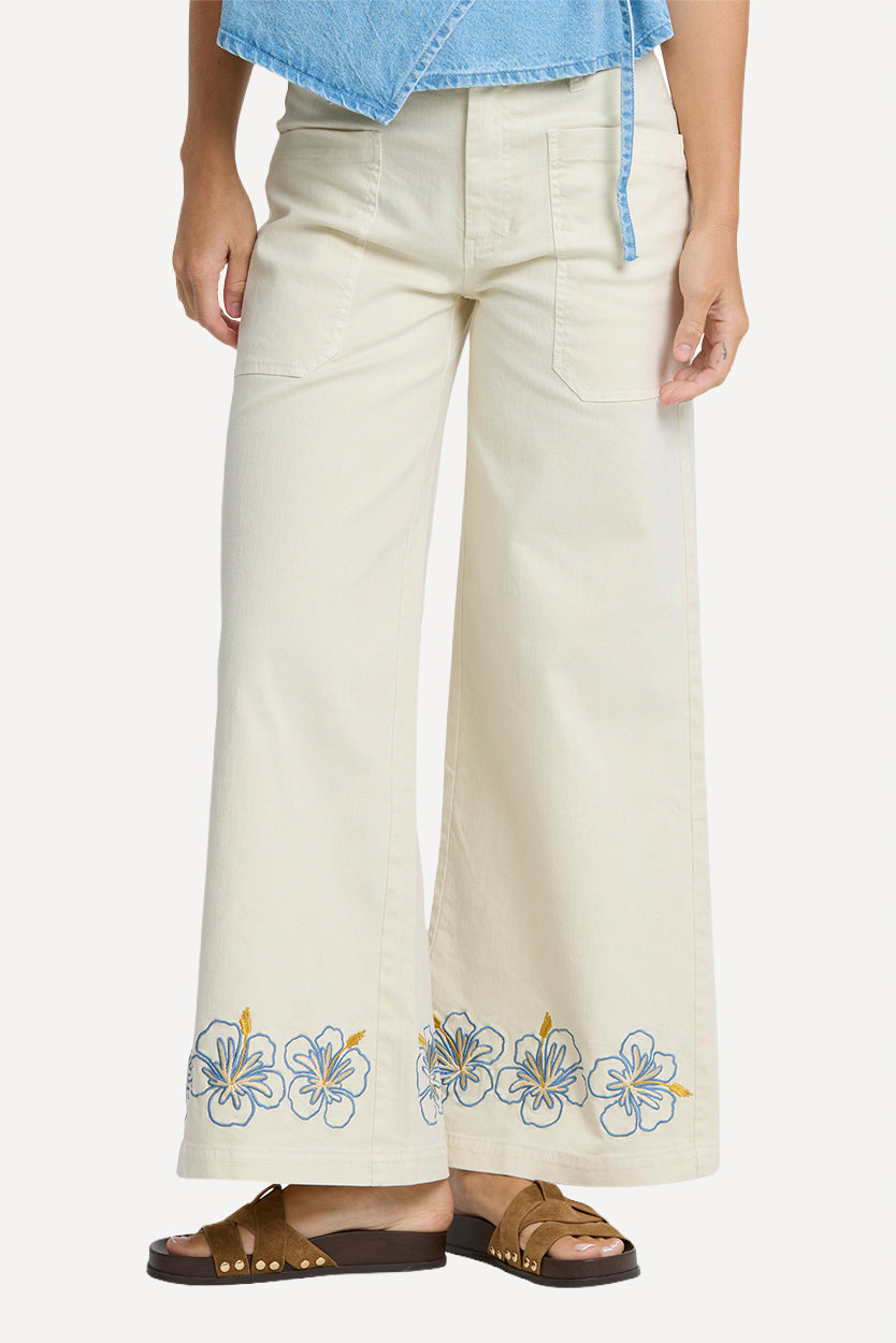 Hibiscus Wave Pant - White Cap