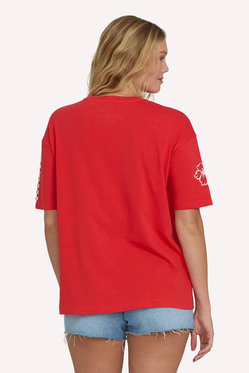 I Will Travel Short Sleeve T-Shirt - Fiesta Red