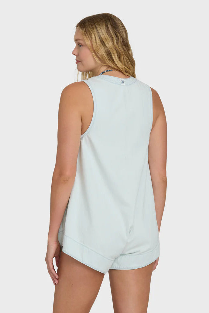 June Saltwashed Romper - Clear Water