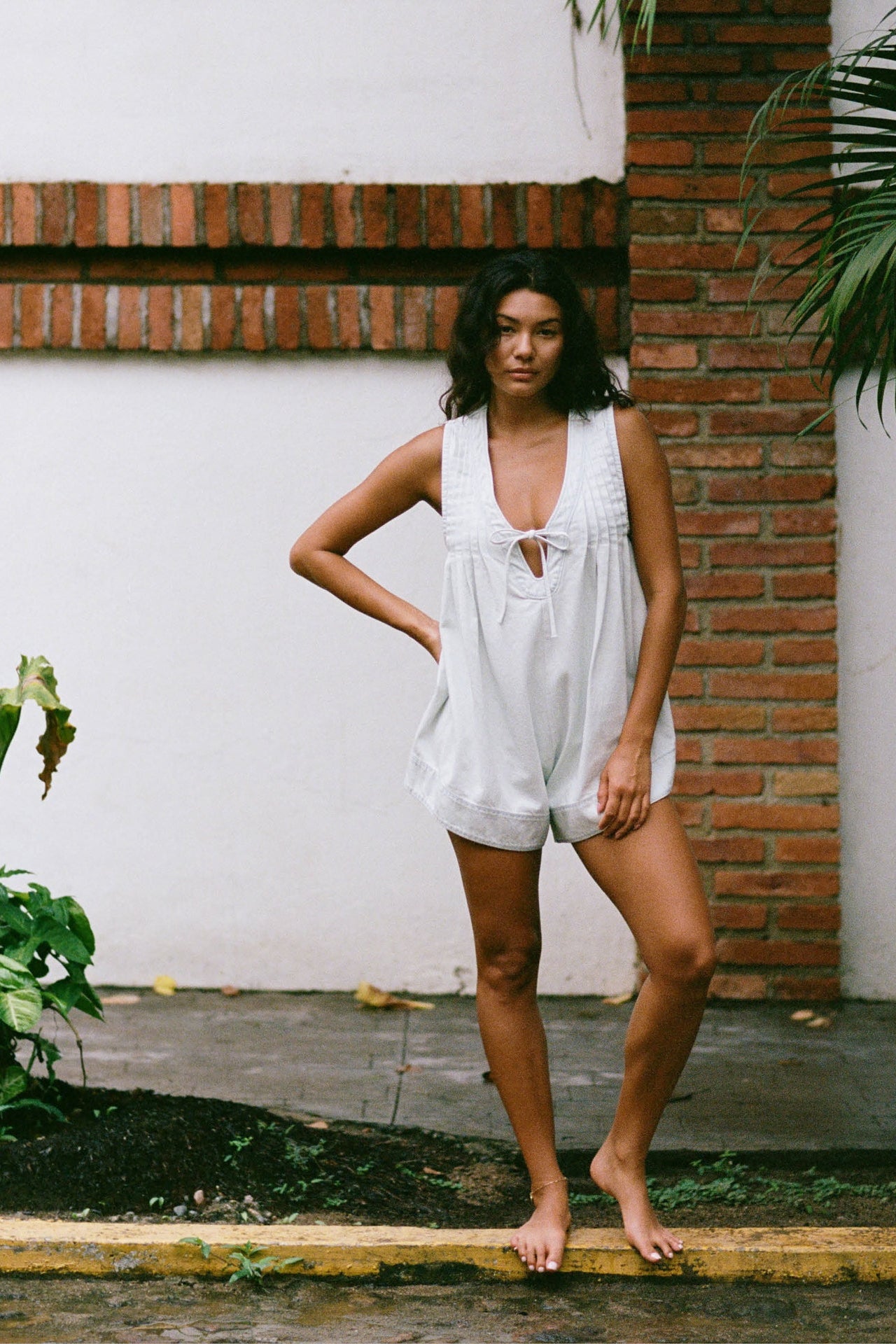 June Saltwashed Romper - Clear Water