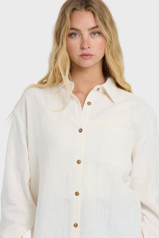 Wanderer Woven Top - Salt Crystal