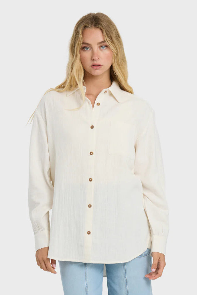 Wanderer Woven Top - Salt Crystal