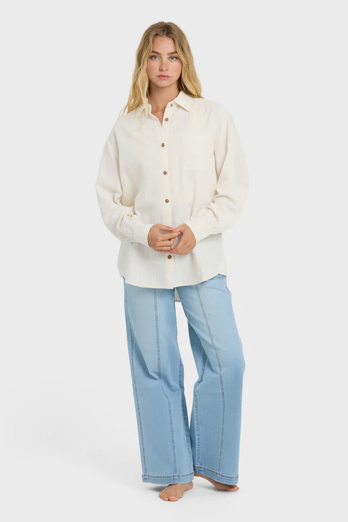 Wanderer Woven Top - Salt Crystal