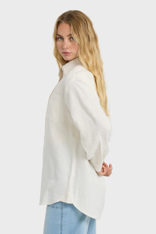 Wanderer Woven Top - Salt Crystal