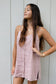 Model wearing the Coconut Ave Day Tripper Dress in Rosey showcasing the relaxed A-line silhouette.