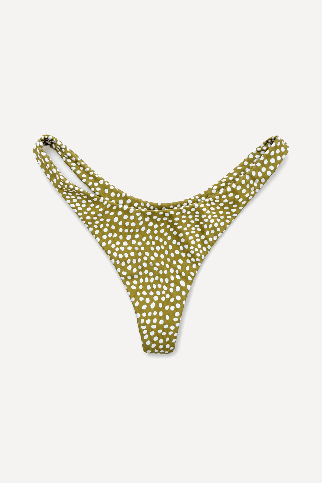 Product image of the Coconut Ave Hippie Bottom in the Moray print, featuring a high-rise women's bikini bottom with a super cheeky silhouette and tropical-inspired pattern.