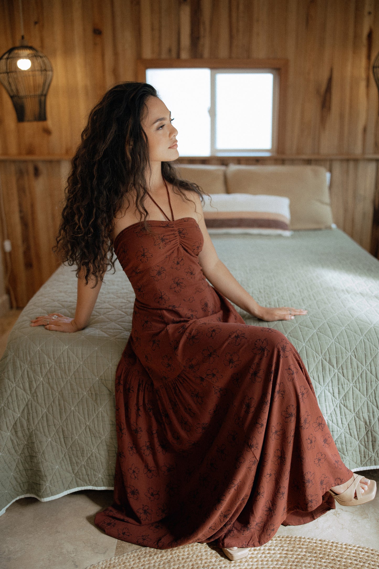 La Brisa Maxi Dress - Chocolate Bloom