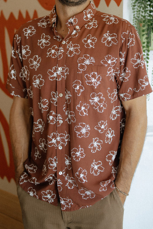 Stay Cool Men's Shirt - Chocolate Bloom