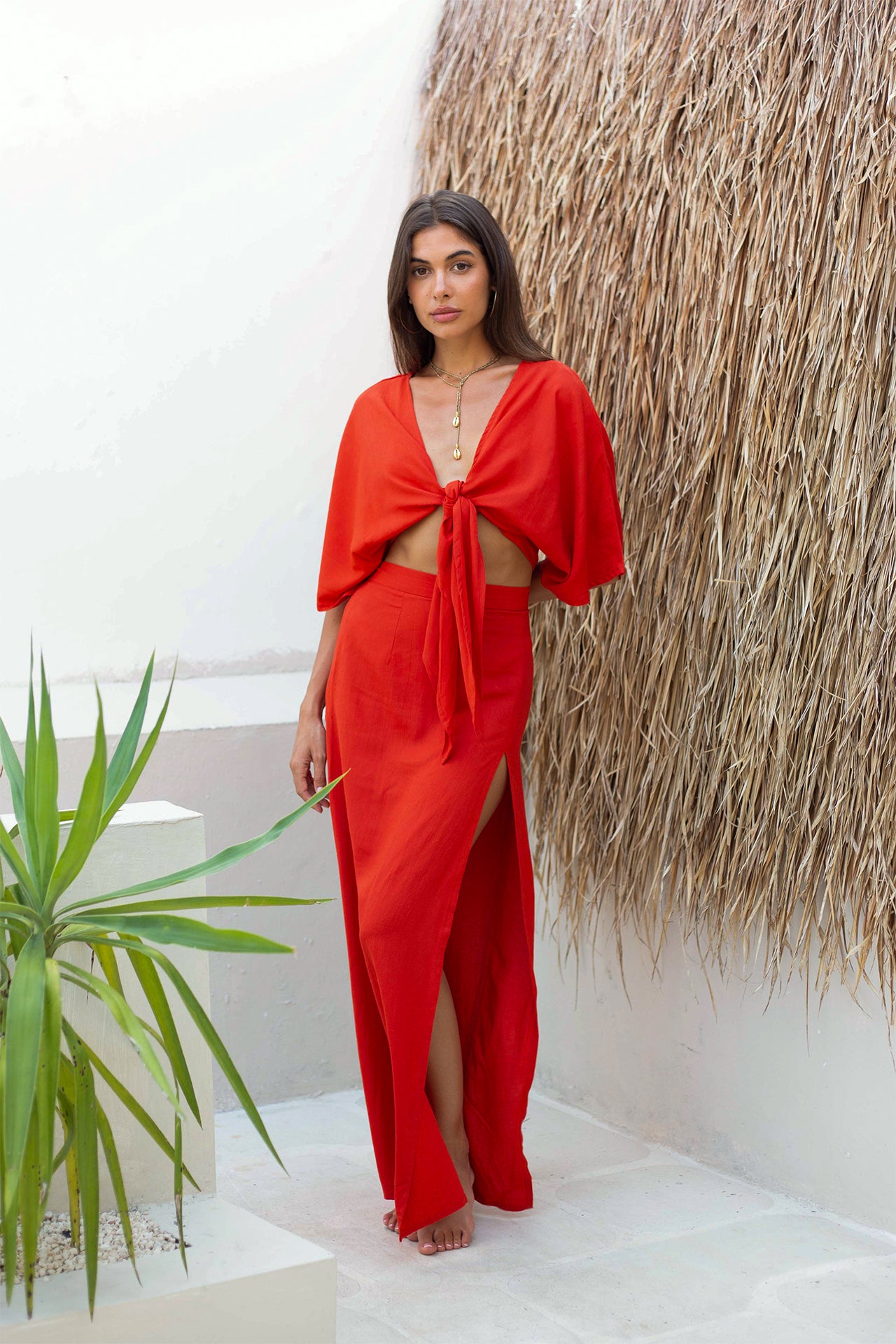 Minx Maxi Skirt - Hibiscus