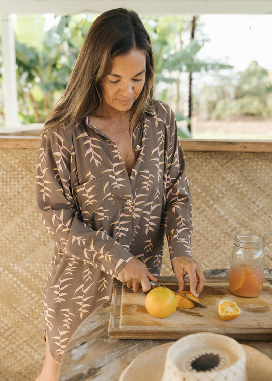 Paros Shirt Dress - Sexy Pink