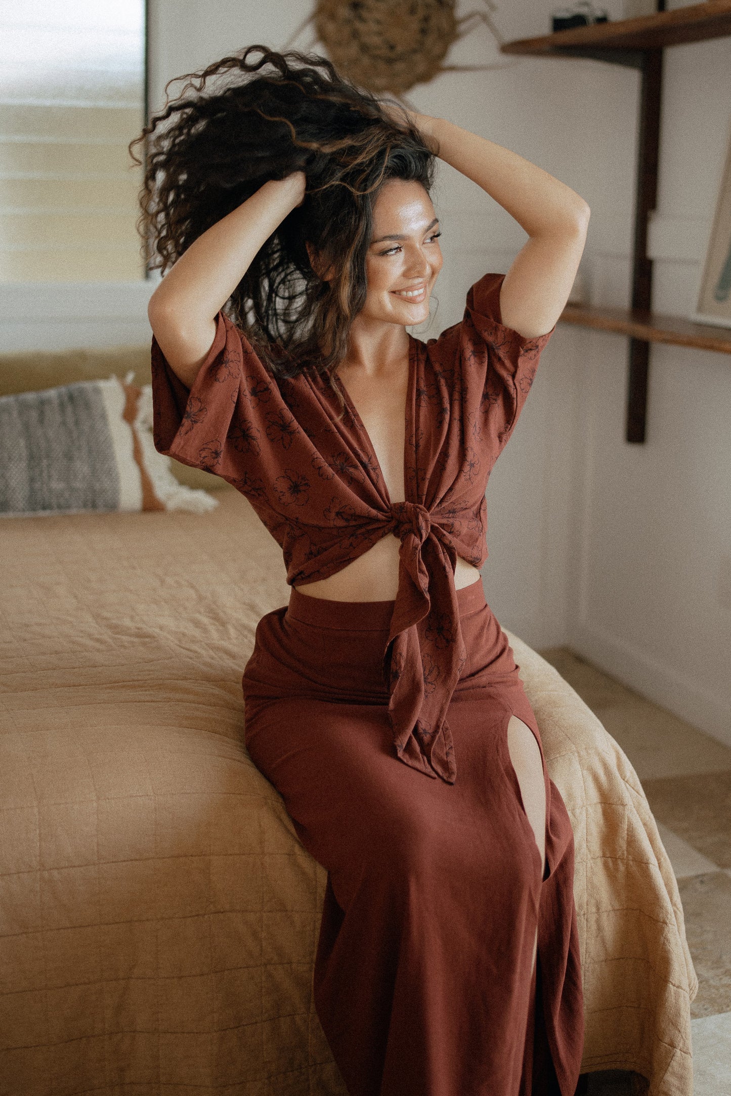Tulum Top - Chocolate Bloom