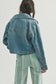 Side To Side Cropped Denim Jacket - River Wash