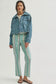 Side To Side Cropped Denim Jacket - River Wash