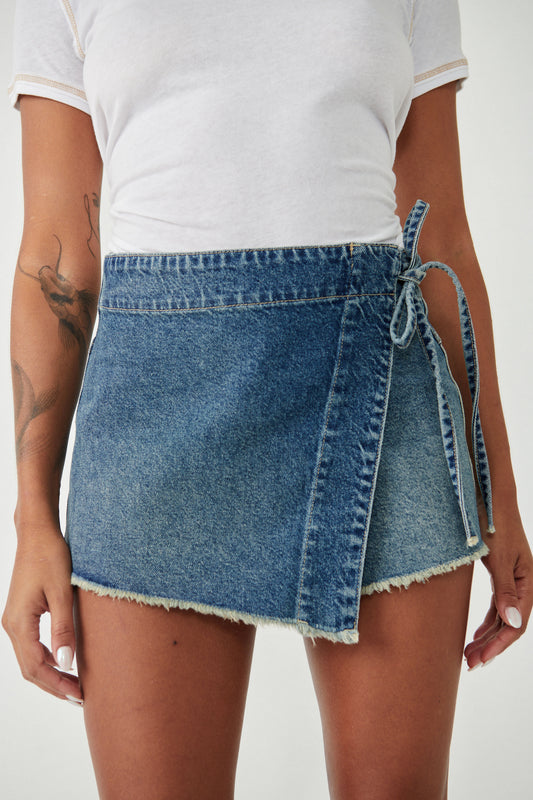 Emmy Denim Skort - Misty Blue