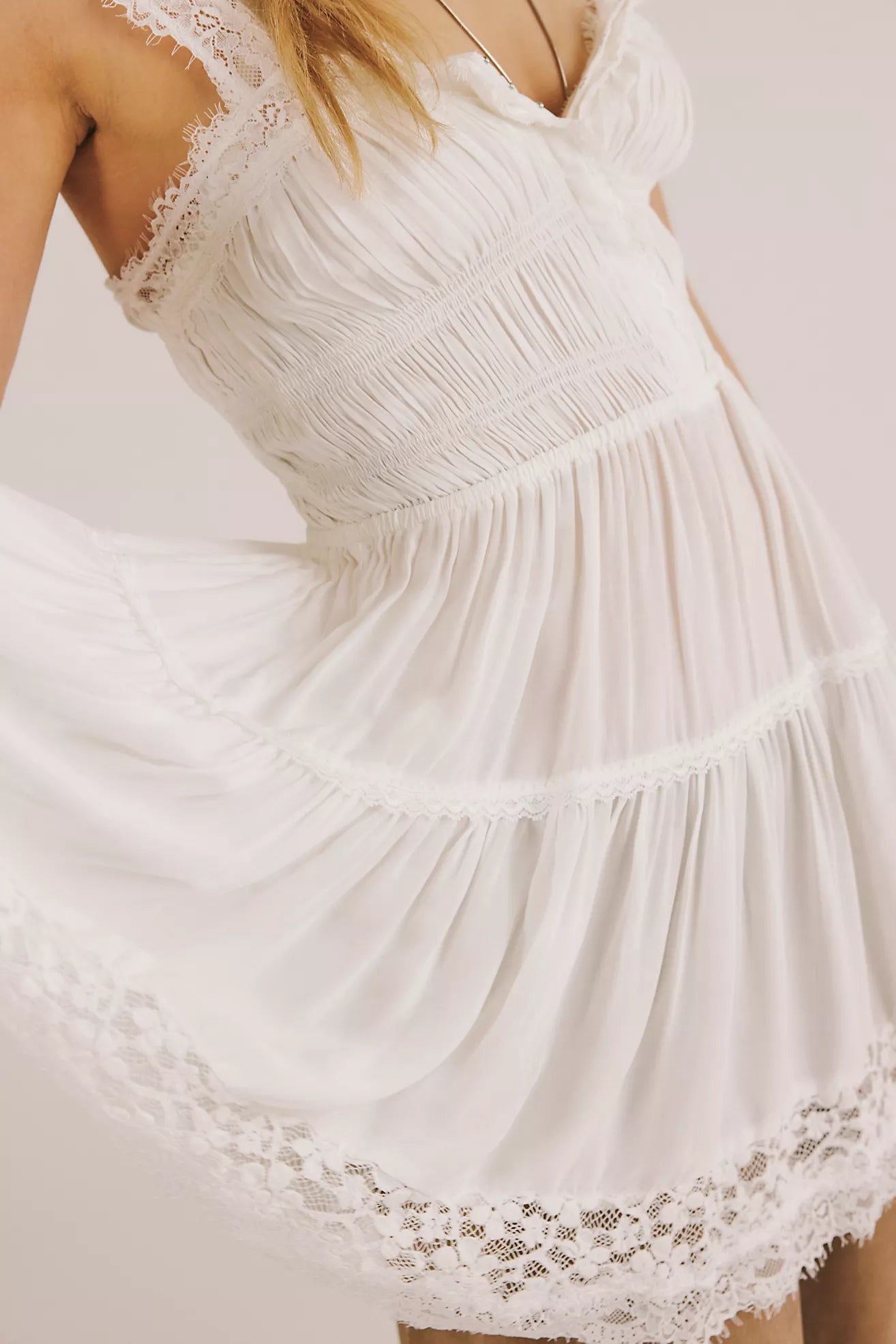 So In Love Mini Slip Dress - Clean Ivory