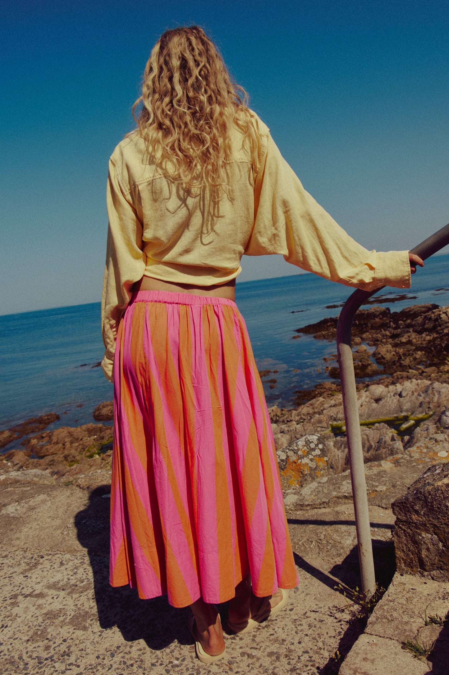 Lowen Striped Midi Skirt