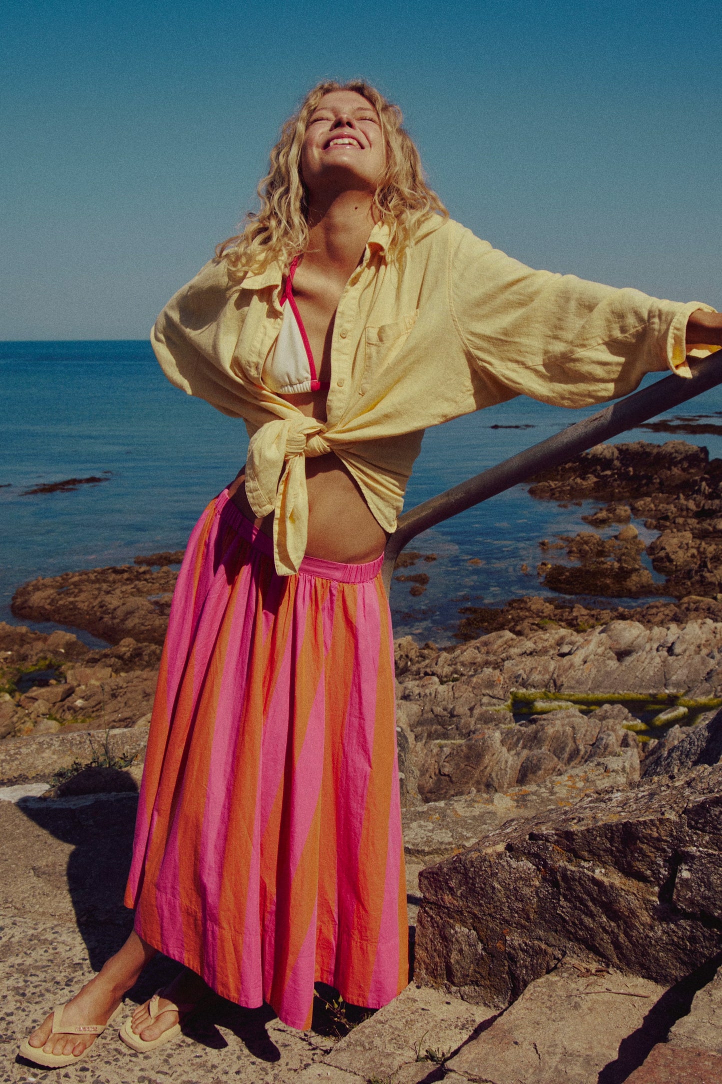 Lowen Striped Midi Skirt