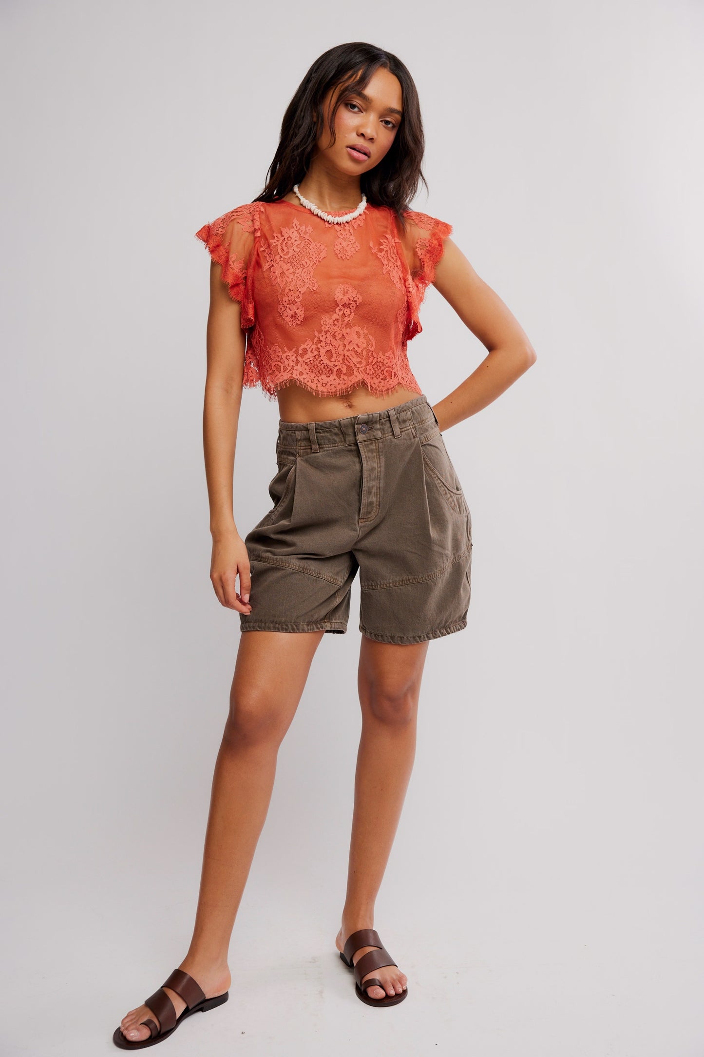 Lunar Ash Lace Top - Sunset