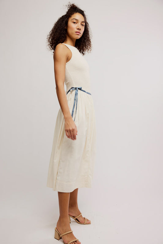 Nightingale Solid Midi Dress