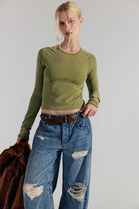 Protagonist Long Sleeve Tee - Green Moss