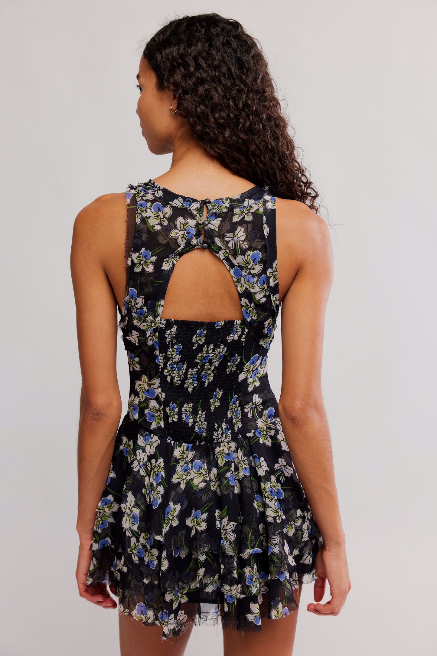 Raven Printed Mini Dress - Midnight Combo