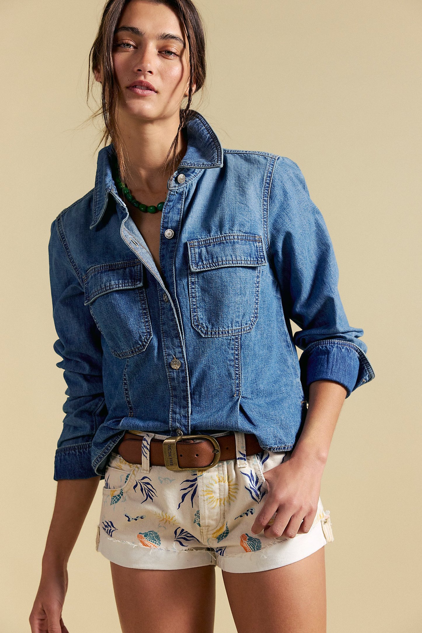 Cali Cuffed Printed Short - Havana Combo