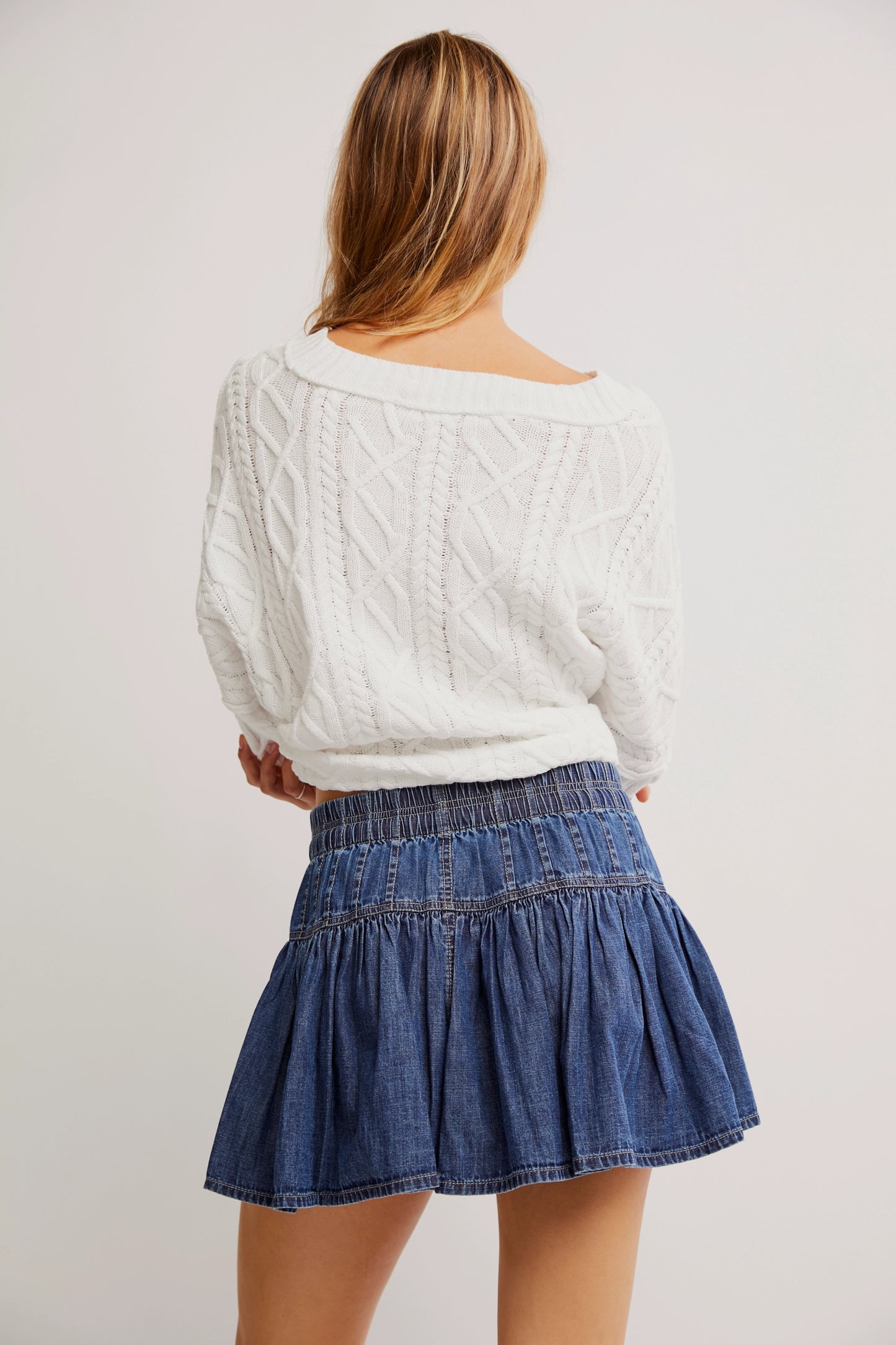 We The Free Roselle Denim Mini Skirt