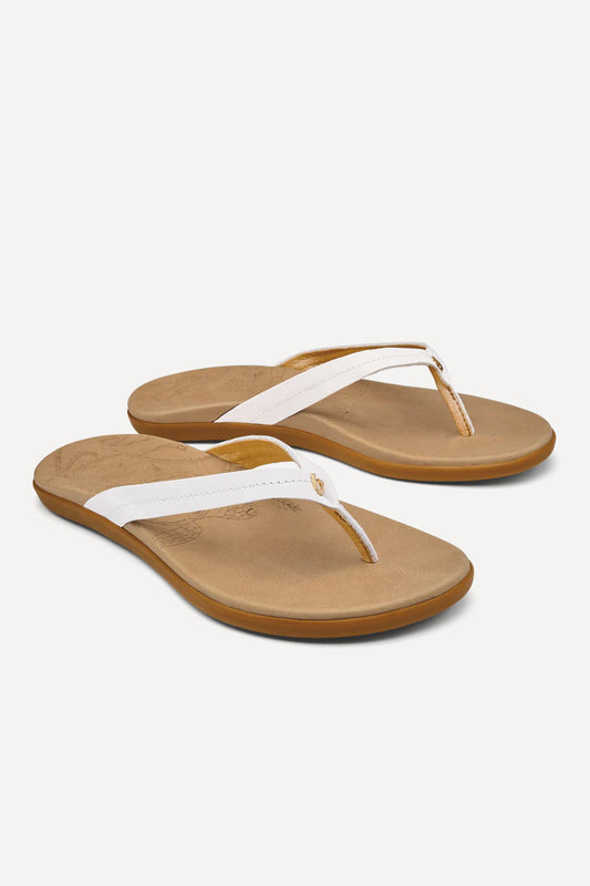 Honu Women's Sandals - Bright White Golden Sand
