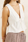 Annabelle Lace Trim Babydoll Top - White