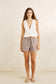 Annabelle Lace Trim Babydoll Top - White