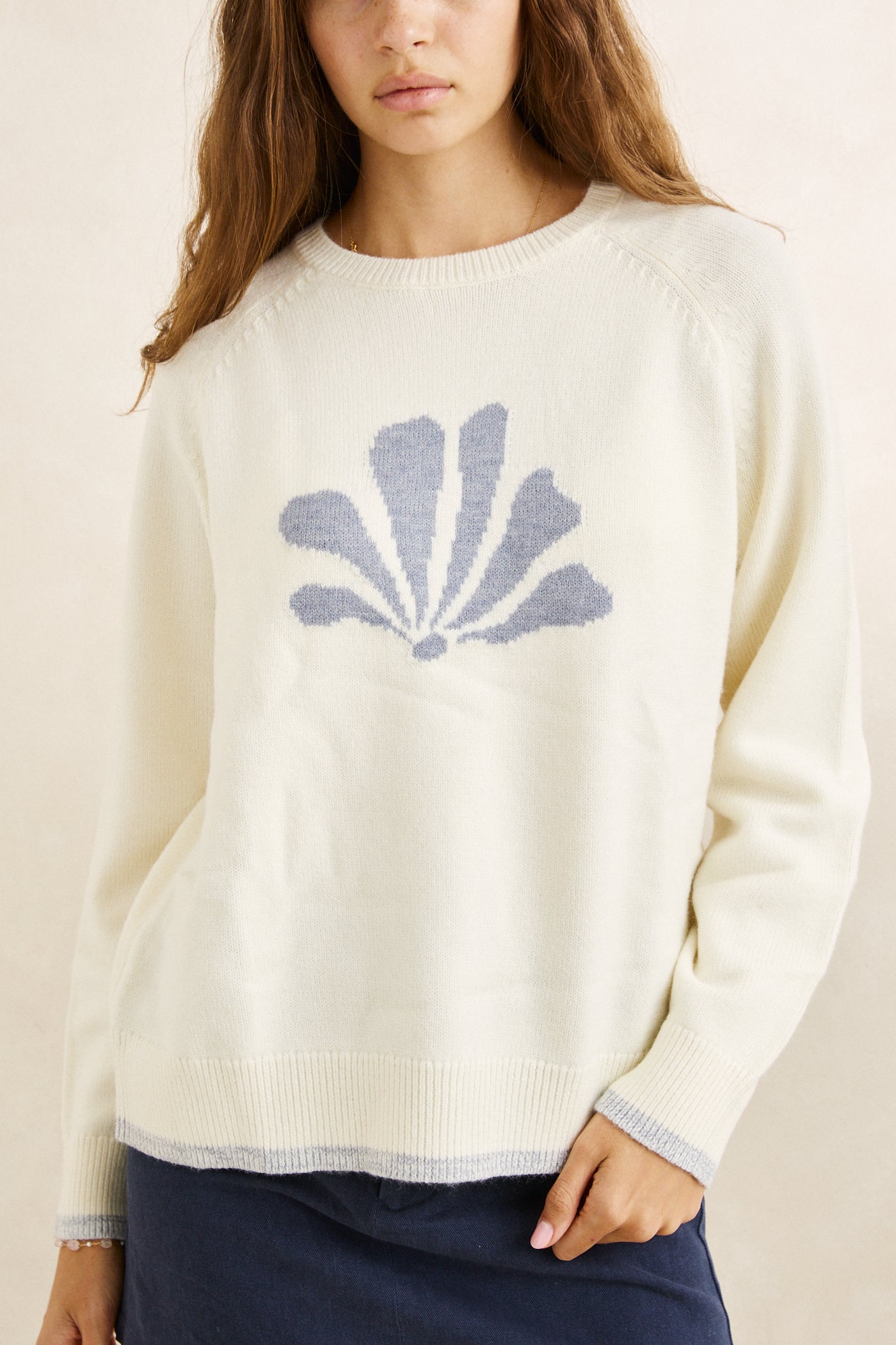 Bayside Crew Neck Knit - Vintage White