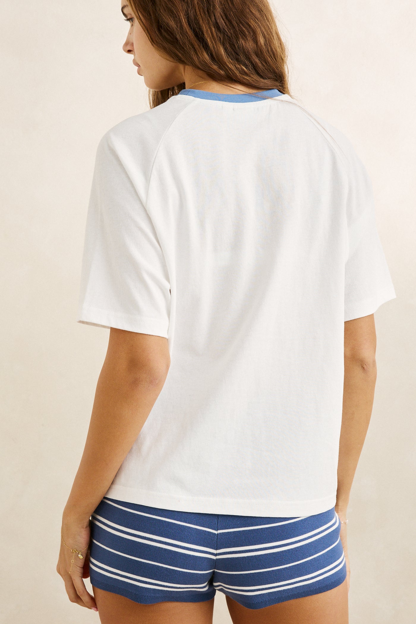 Fish Raglan T-Shirt - Vintage White