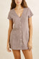 London Check Button Front Mini Dress - Chocolate