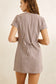 London Check Button Front Mini Dress - Chocolate