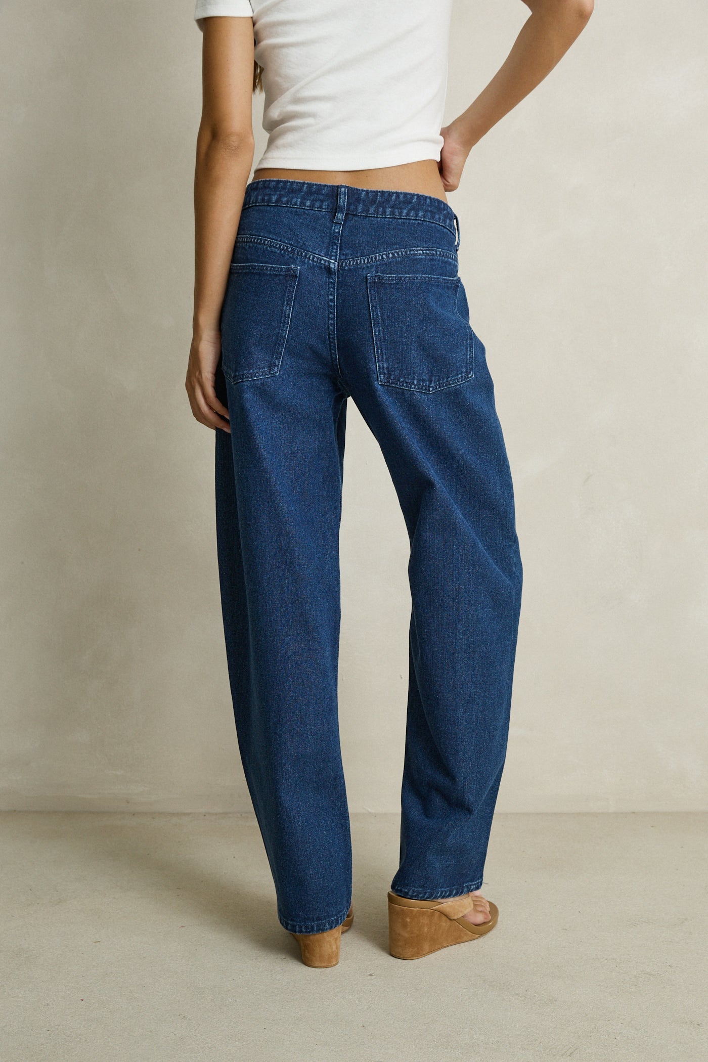 Low-Rise Barrel Denim Pant