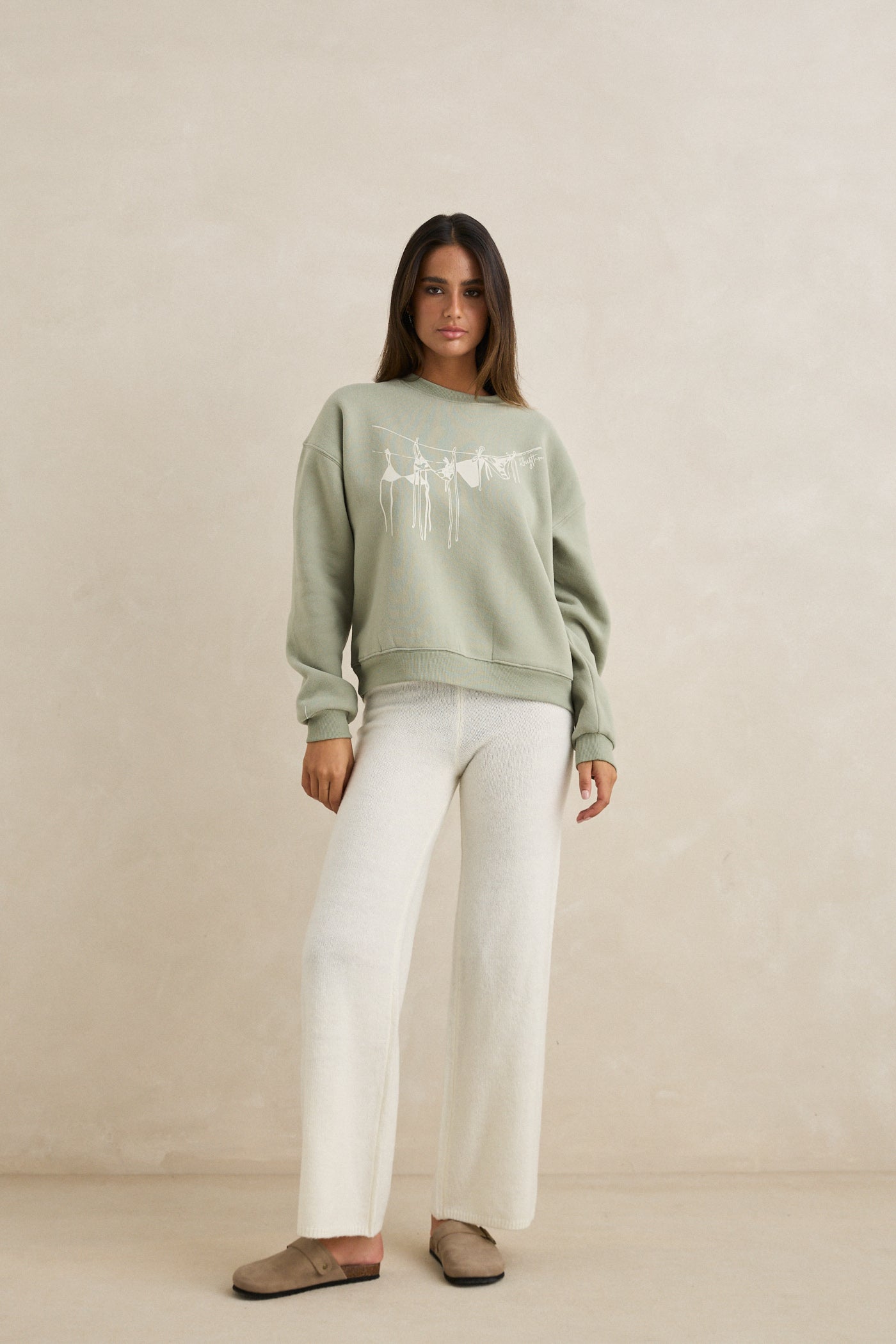 Melia Crew Neck Fleece - Palm