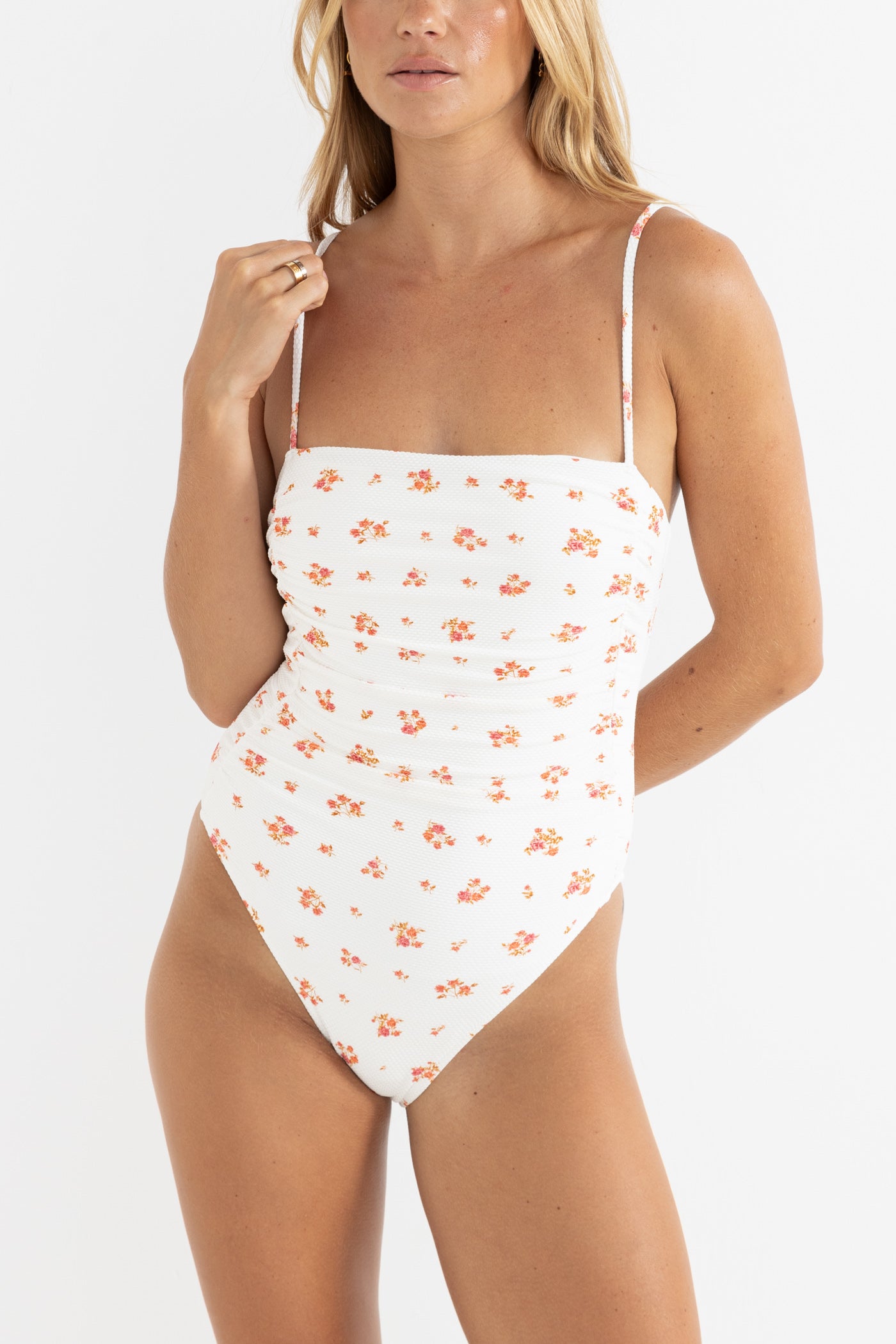Rosie Floral Scrunched Side One Piece