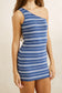 Vista Stripe One Shoulder Mini - Dark Blue