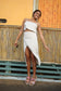 Model is wearing the Stella Midi Maxi Skirt in Flax in Full-length view.