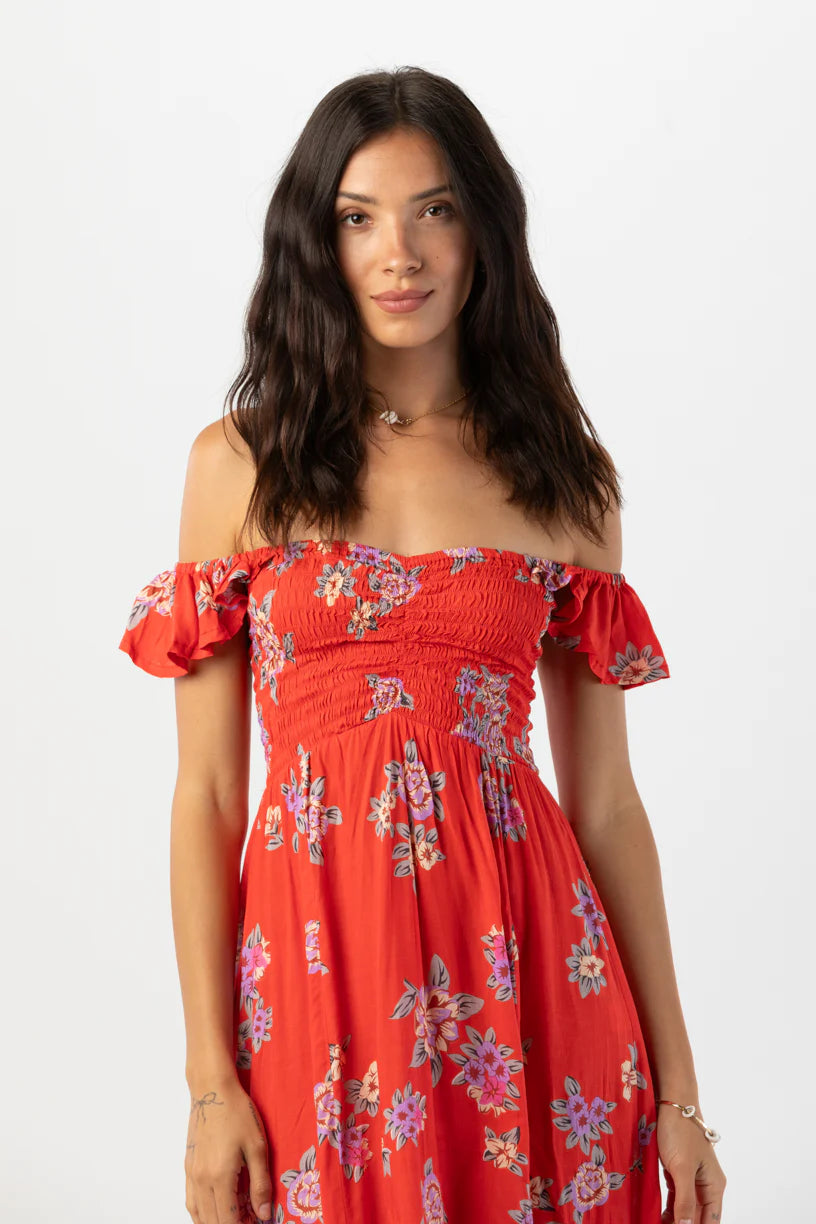 Hollie Maxi Dress- Vintage Hawaiian Red