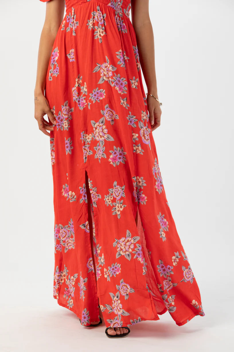 Hollie Maxi Dress- Vintage Hawaiian Red