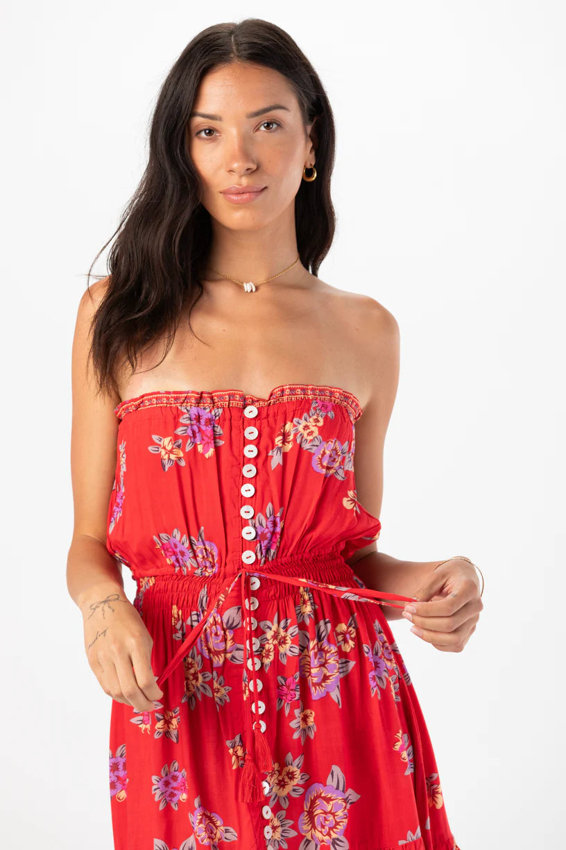 Ryden Mini Dress - Vintage Hawaiian Red